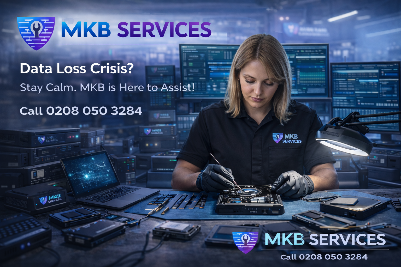 Data recovery expert at work