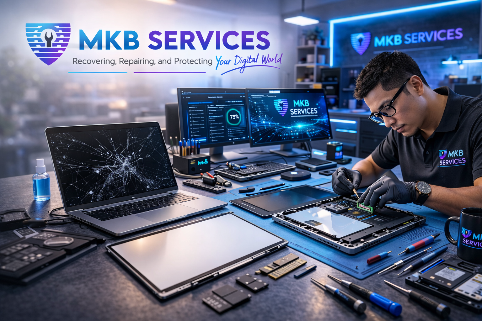 Laptop repair in action at MKB Services