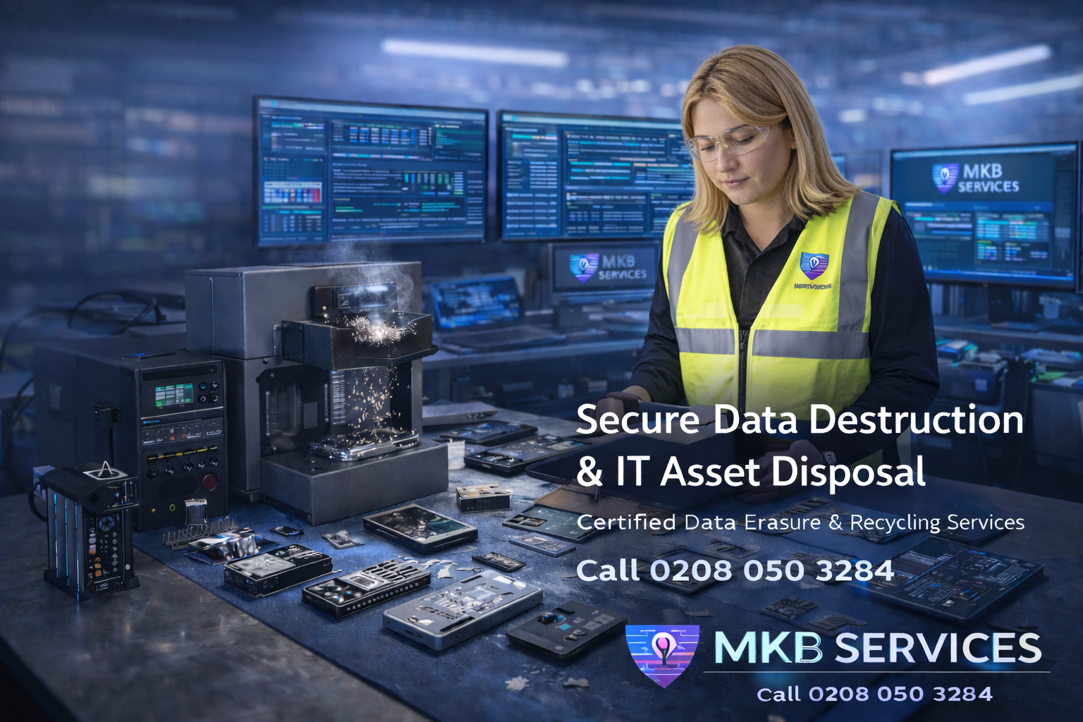 Secure data destruction in progress